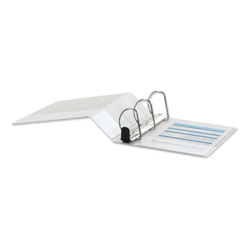 Universal® Deluxe Easy-to-open D-ring View Binder, 3 Rings, 4" Capacity, 11 X 8.5, White freeshipping - TVN Wholesale
